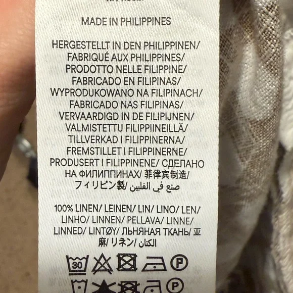 Boden Hampstead Linen Geometric Patterned Brown and White Women Shorts - Picture 4 of 4